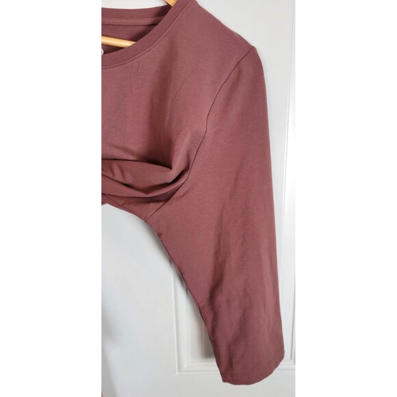 QVC D&Co Floral Embroidered Top Size L 3/4 Length Sleeves - Picture 4 of 7